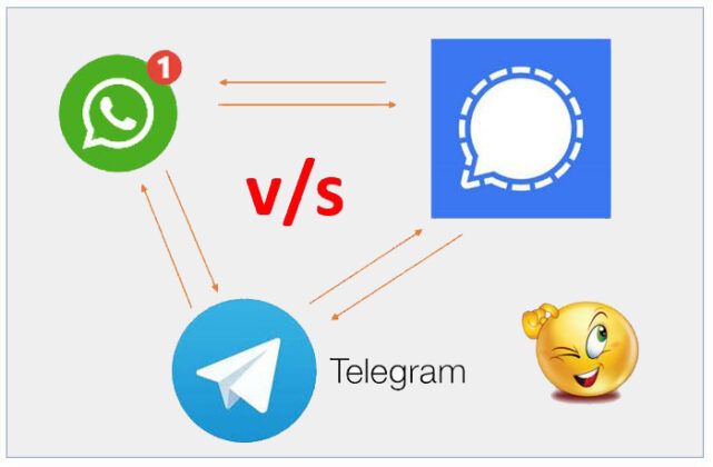 signal vs telegram vs whatsapp 2017