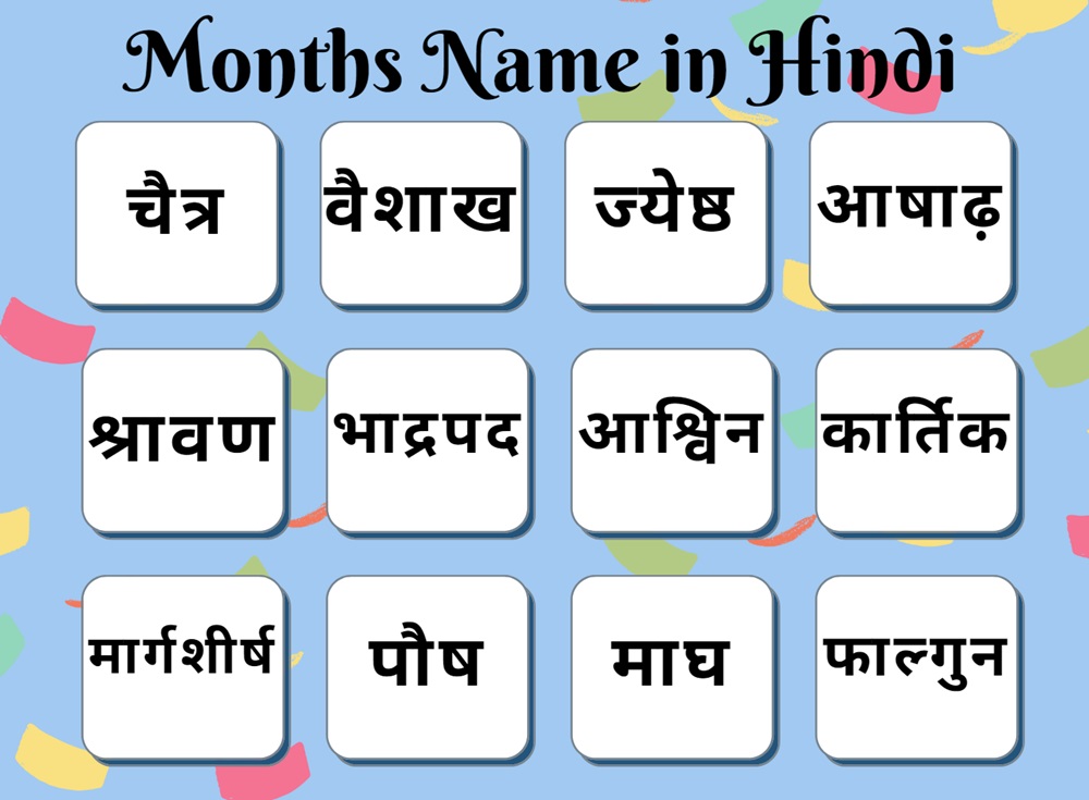 Months Name in Hindi