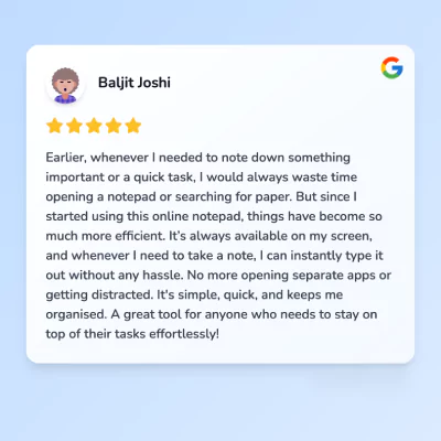 UseMyNotes Feedback Baljit Joshi