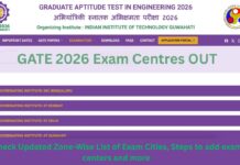 GATE 2026 Exam Centres OUT