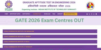 GATE 2026 Exam Centres OUT