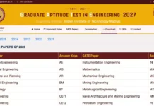 GATE Previous Year Question Papers with Official Answer Key (2021-2026) GATE Previous Year Question Papers