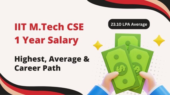 IIT M.Tech CSE 1 Year Salary IIT M.Tech CSE 1 Year Salary