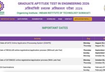 GATE Registration 2026 Extended