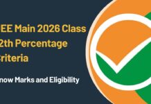 JEE Main 2026 Class 12th Percentage Criteria
