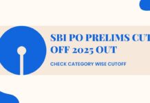 SBI PO Prelims Cut Off 2025 Out