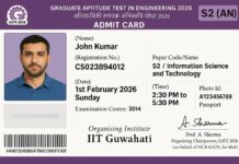 GATE 2026 Admit Card