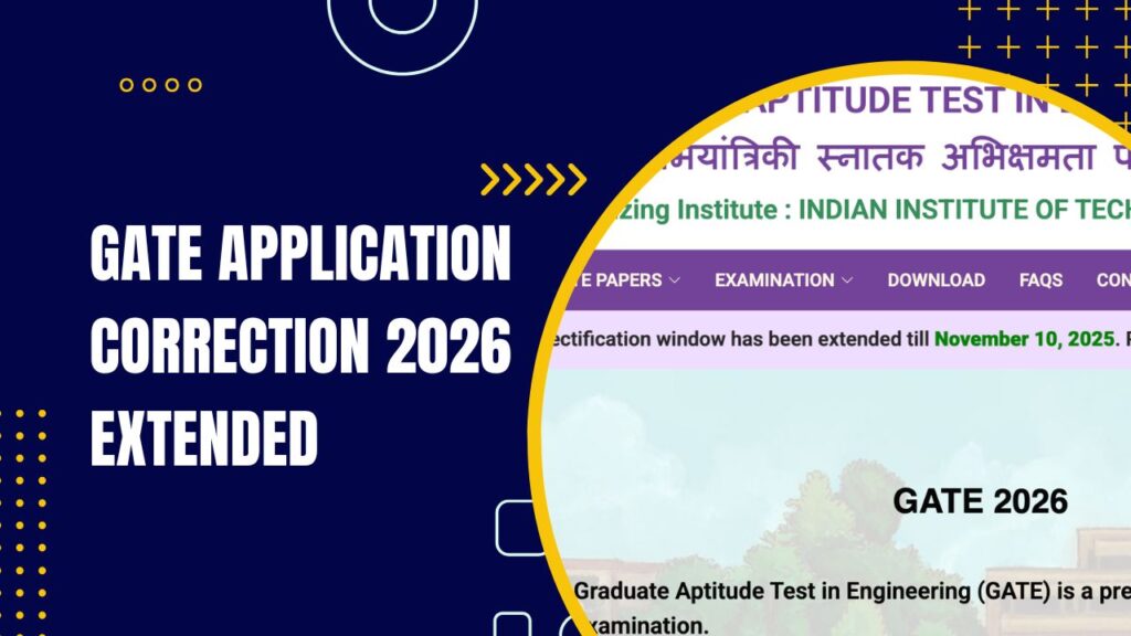 GATE Application Correction 2026