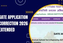 GATE Application Correction 2026