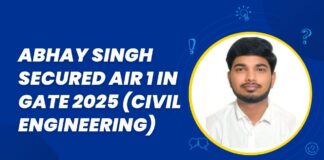 Abhay Singh Secured AIR 1 in GATE 2025