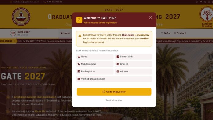 GATE 2027 DigiLocker Mandatory GATE 2027 DigiLocker Mandatory